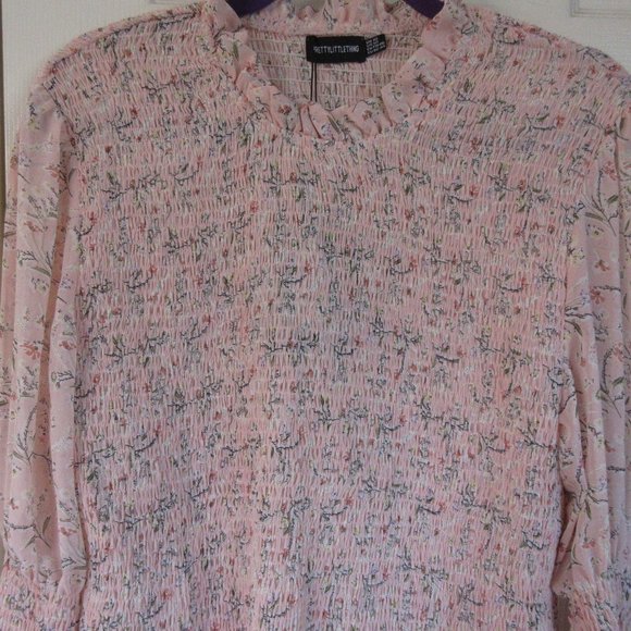 Pretty Little Thing Soft Peach floral top size 14 - Picture 7 of 11